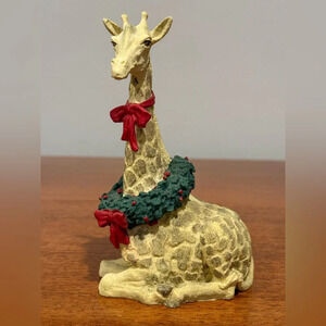 Tom Rubel 1989-1990 Silver Deer Christmas Animals Giraffe Figurine Holiday Decor